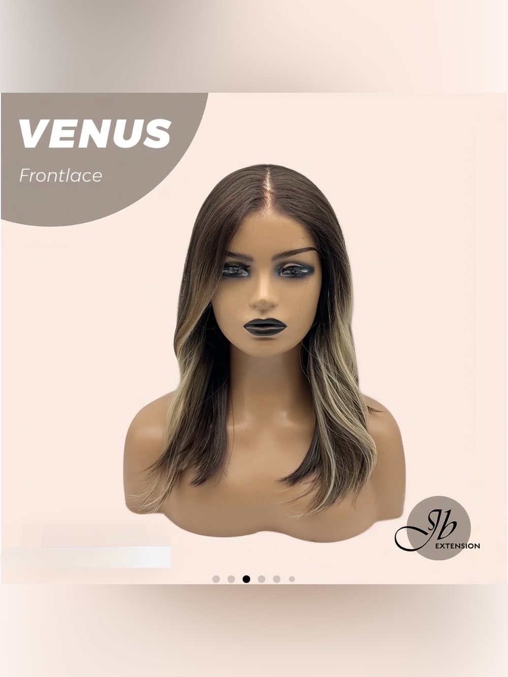 JB EXTENSIONS VENUS Dark Brown Wig with Blonde Face-Framing Highlights - Picture 3 of 9